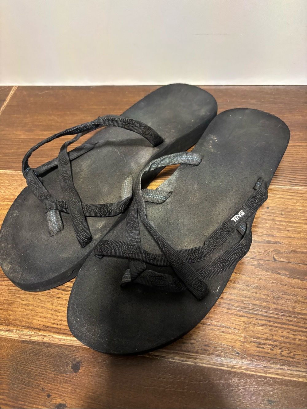 Teva Black Multi-Strap Flip Sandals
